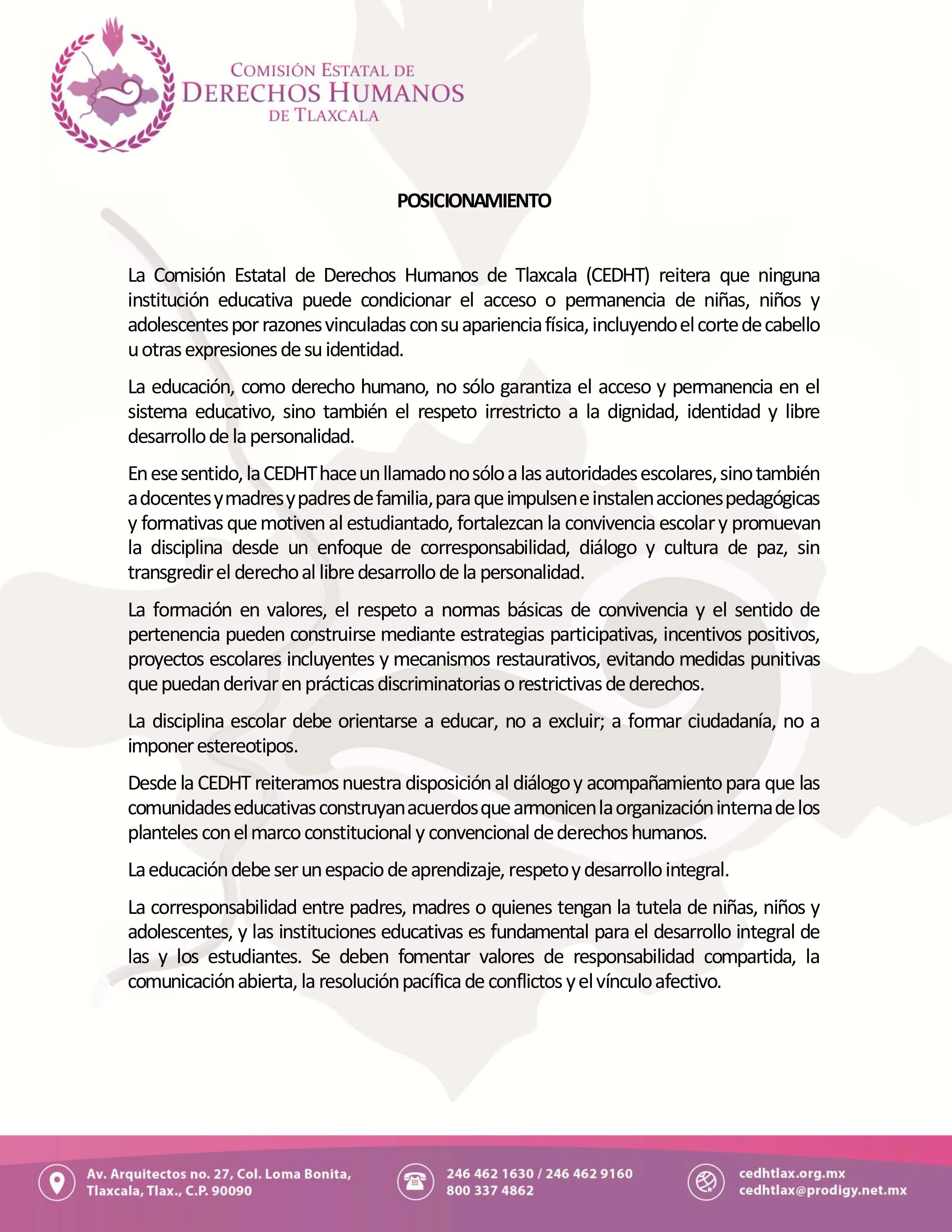 Imagen del comunicado