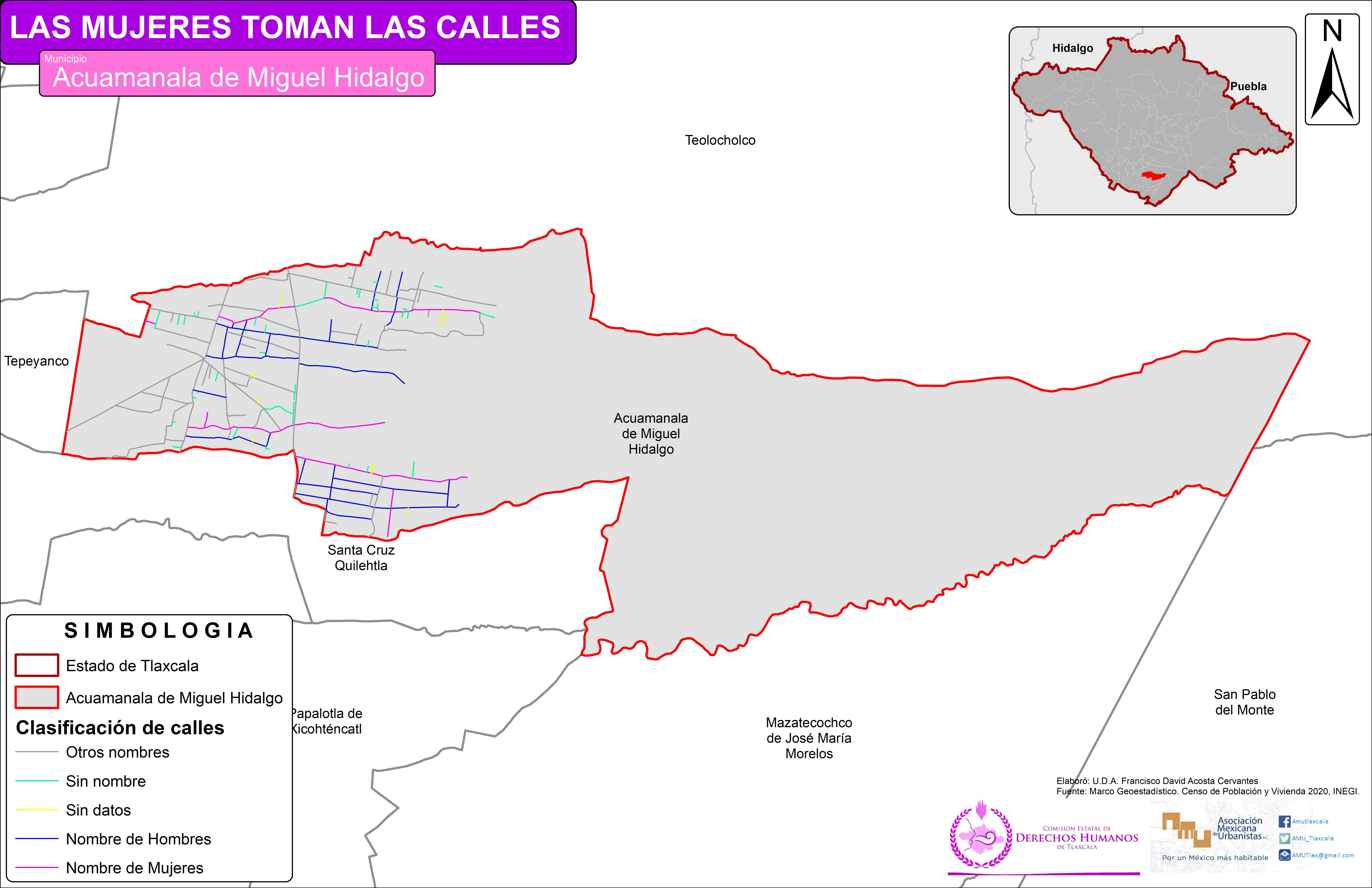Mapa de Acuamanala de Miguel Hidalgo