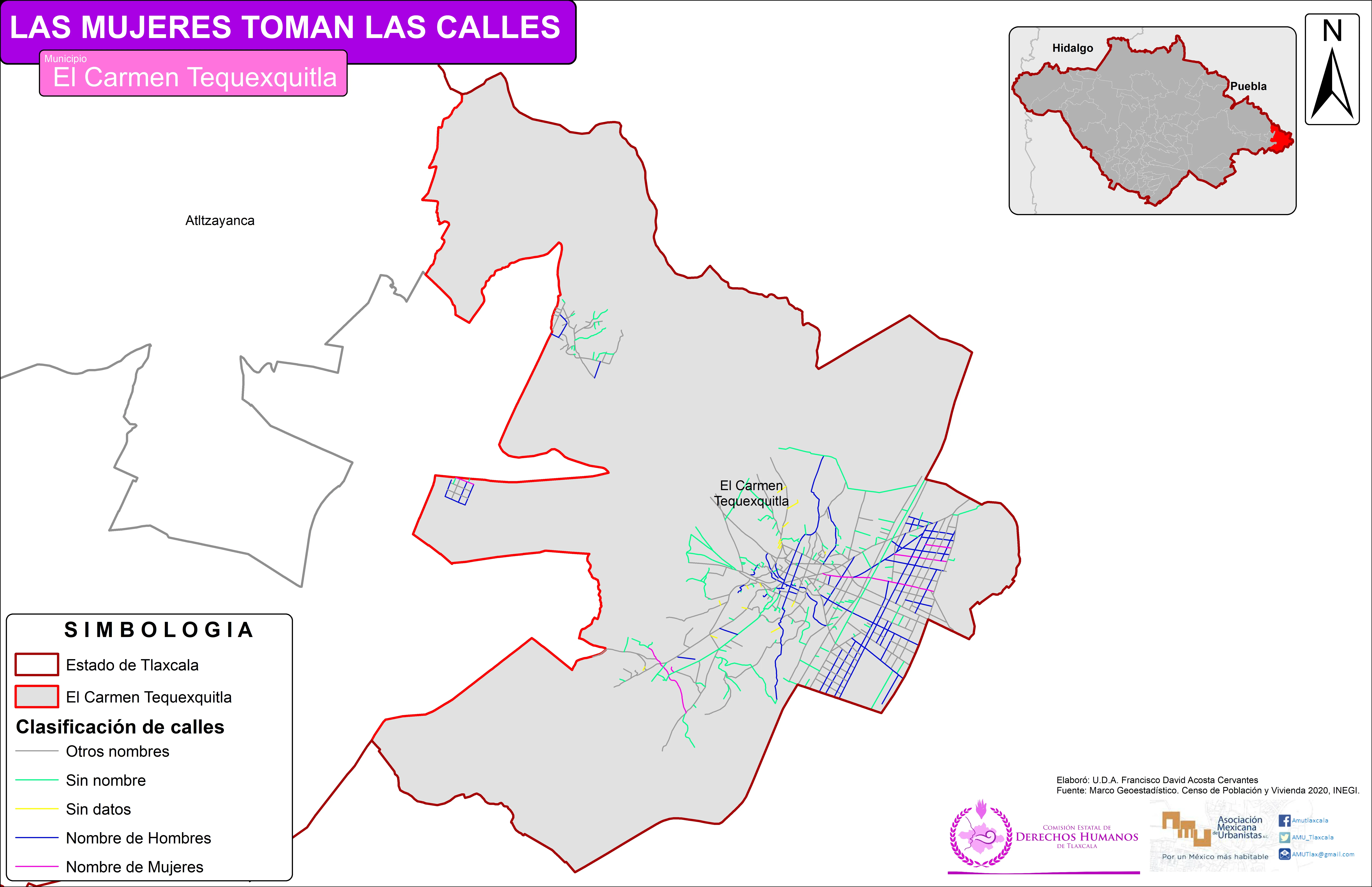 Mapa de El Carmen Tequexquitla