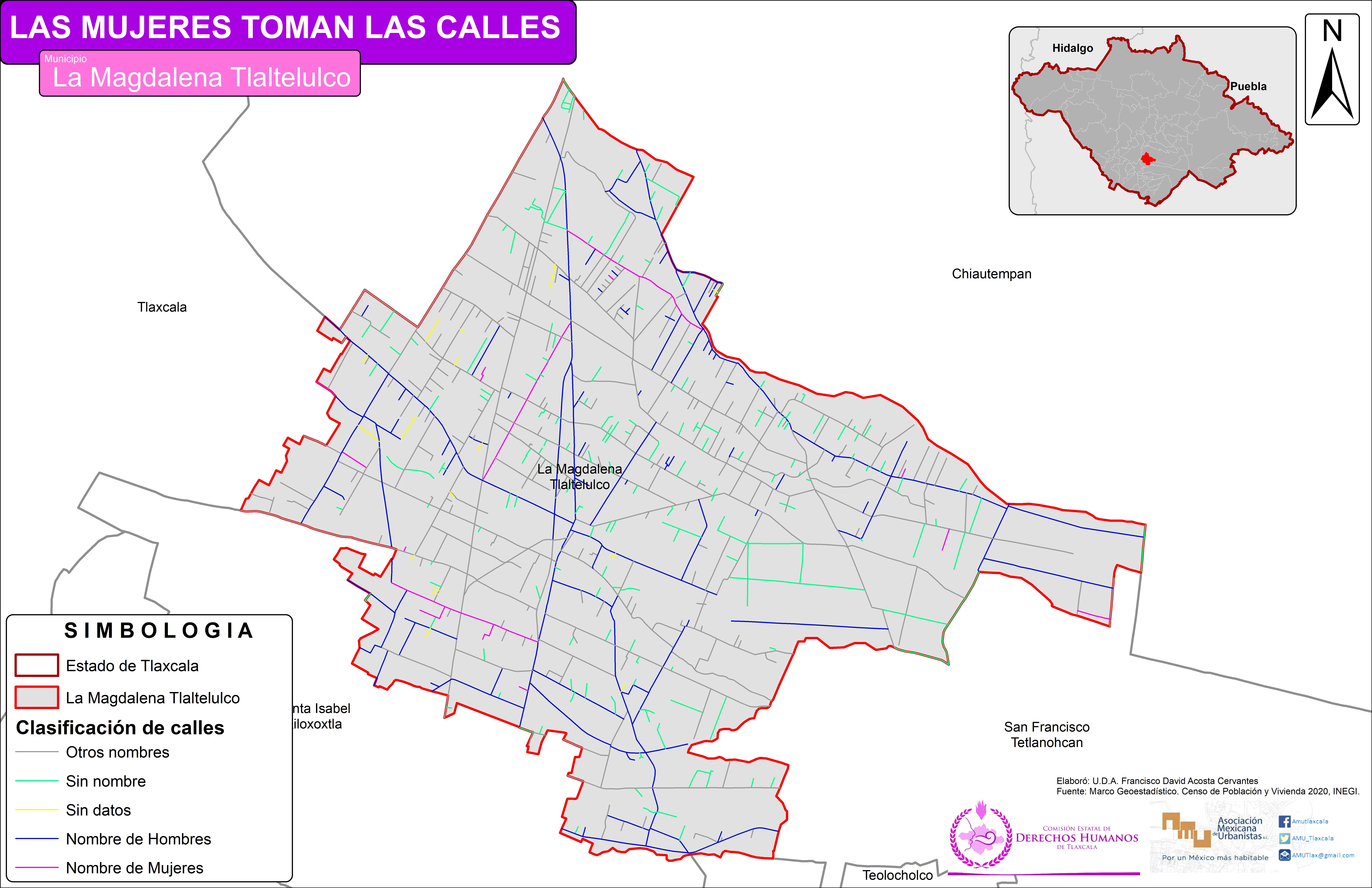 Mapa de La Magdalena Tlaltelulco