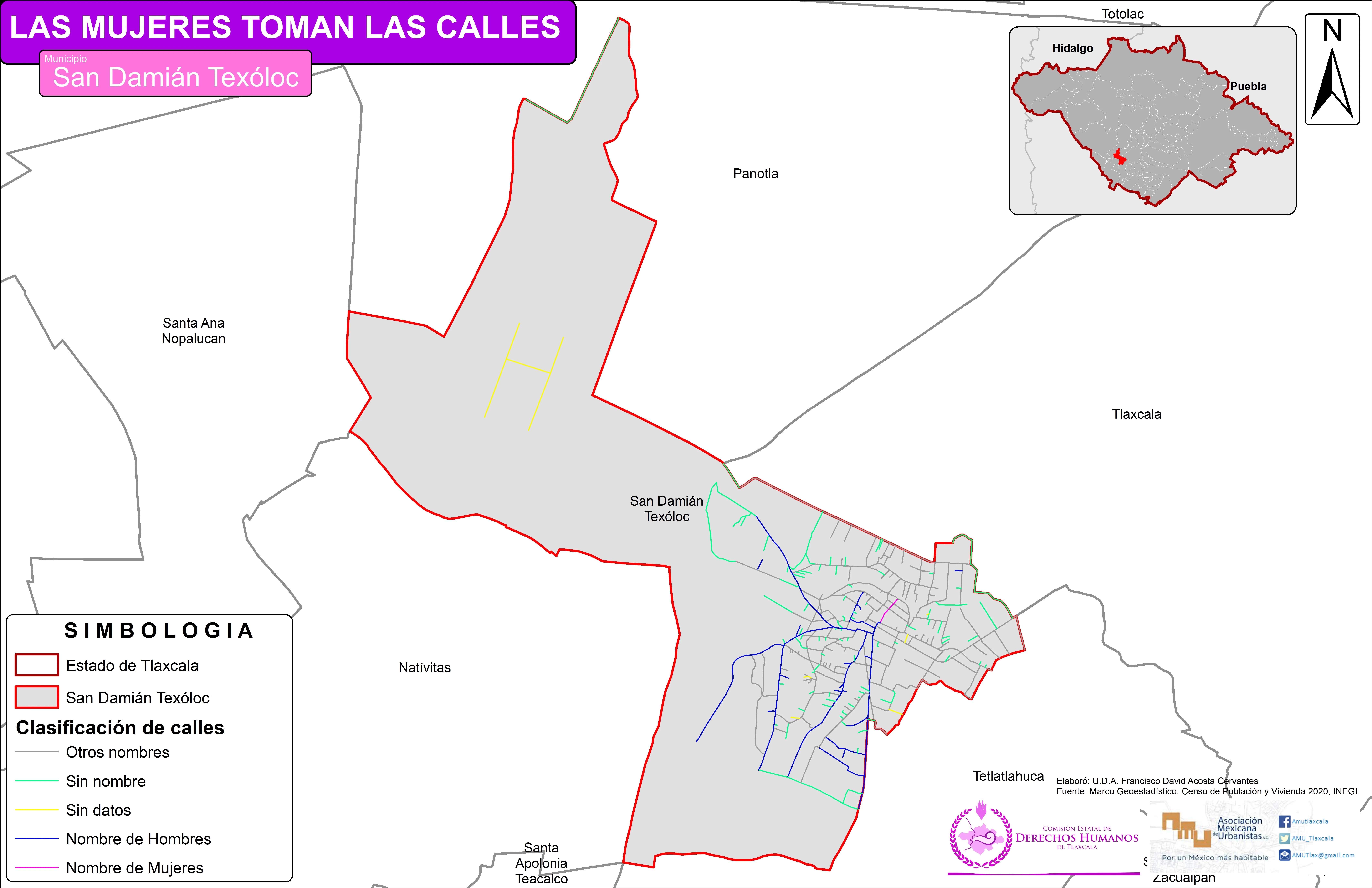 Mapa de San Damián Texóloc