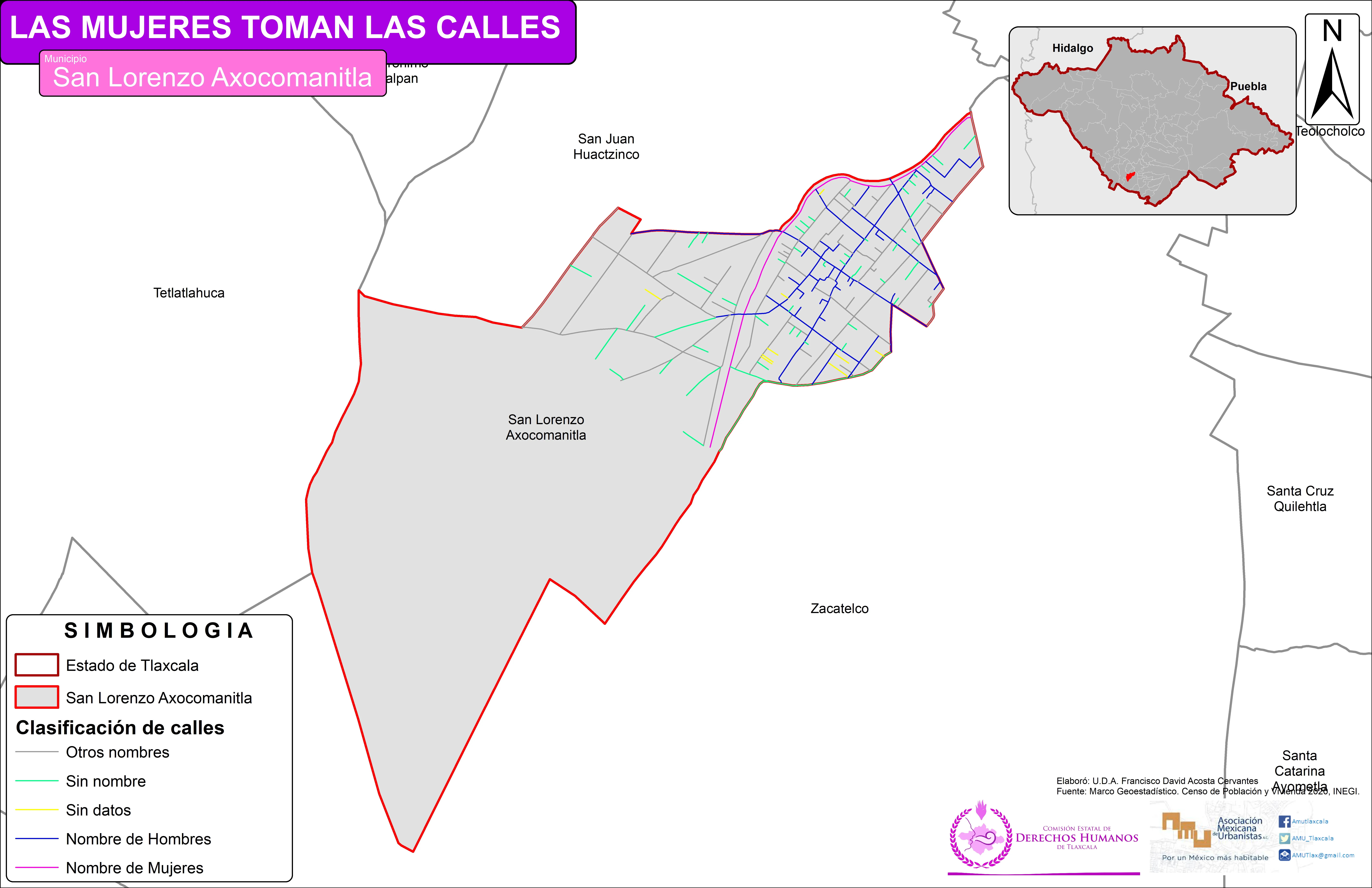 Mapa de San Lorenzo Axocomanitla